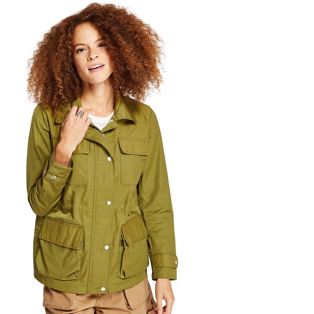 Timberland Womens Jackets Water-Resistant M65 Field - Olive - India IK9821075